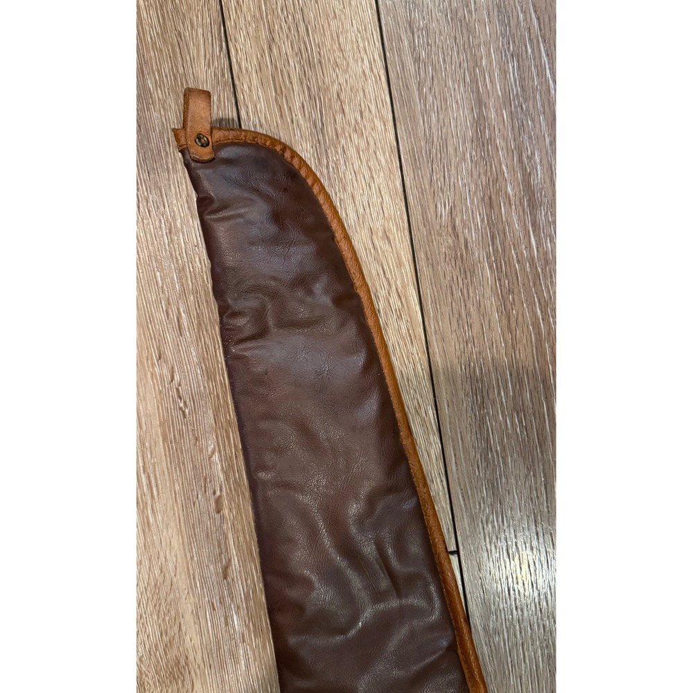 Vintage Brown Padded Soft Rifle Shotgun Case 46 Inch Buckle Closure Carry Handle - Picture 7 of 10